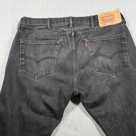 Levi's 501XX Jeans Mens 38X28.5 Black Denim Button Fly Straight Cotton Grunge - Picture 9 of 16